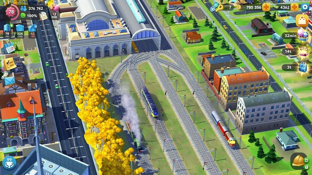 SimCity BuildIt — a dense coastal city seen from above
